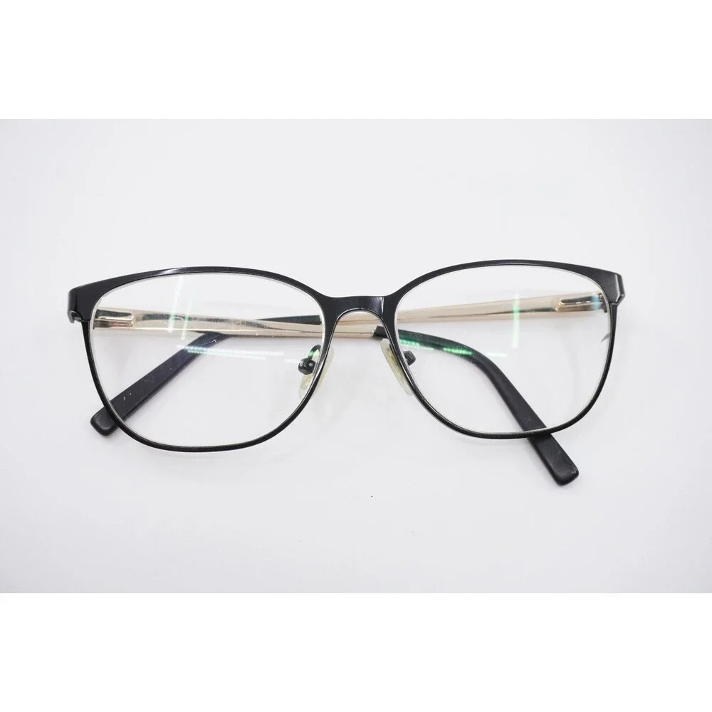 Vtg Oscar de la Renta OSL 969 Eyeglasses Frame Semi Matte Black Gold 53-15-135